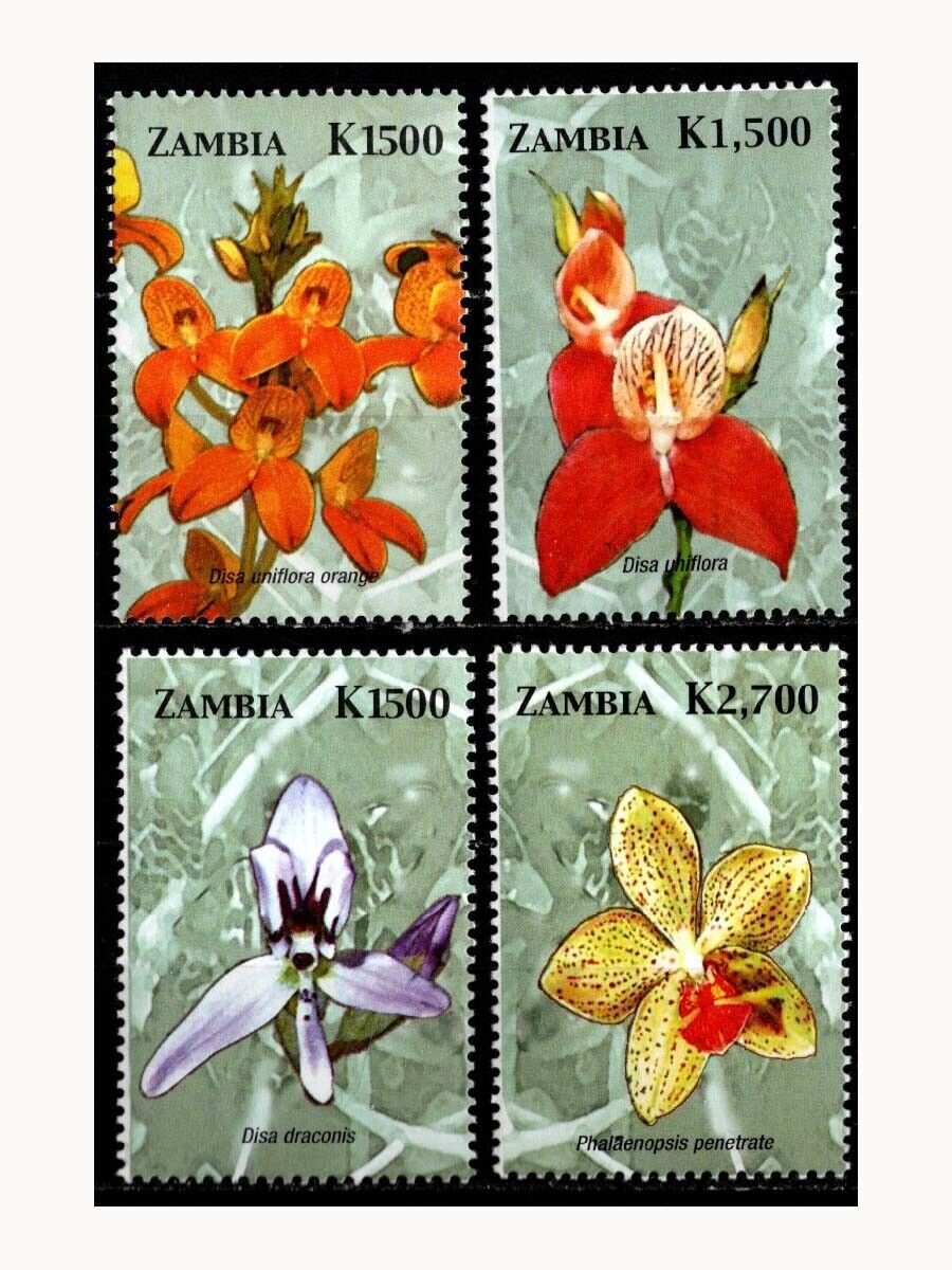 Zambia, Sc #1057-60, Mnh, 2005, Orchids, Flowers, Plants, Flora