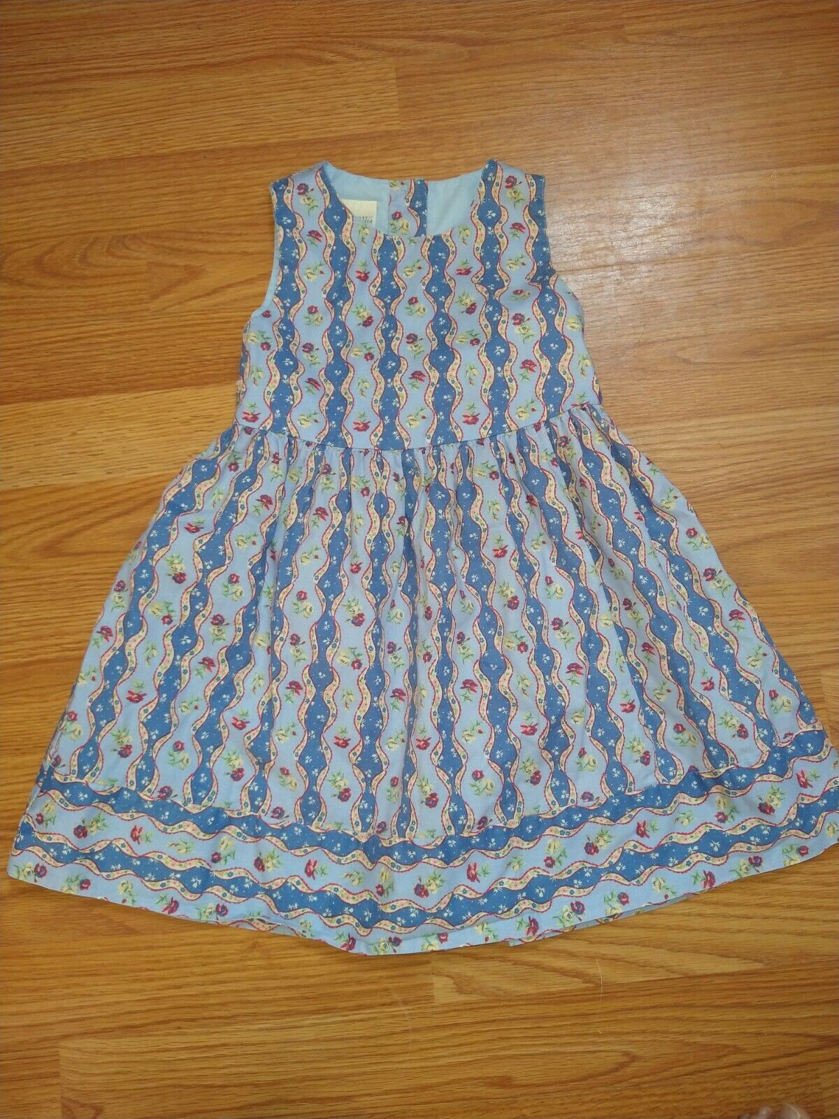 Vtg Laura Ashley Mother & Child Blue Floral Dress Sundress Size 2