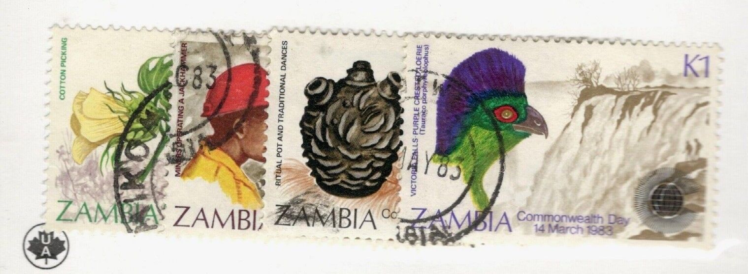 1983 Zambia Sc #276-79  Commonwealth Day Used Stamp