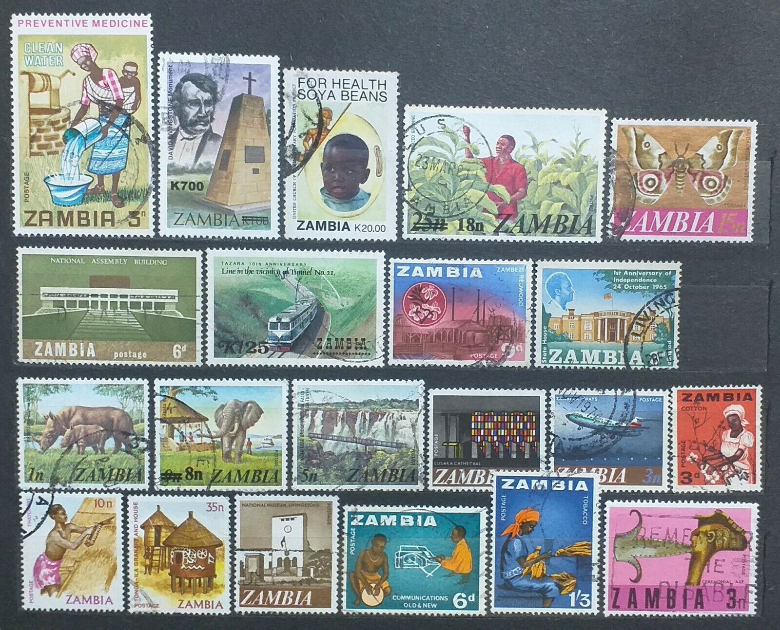 Zambia Stamps Collection - 21 Used Stamps